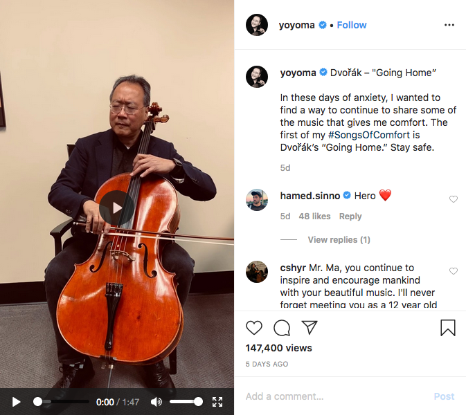 Yo-Yo Ma on Instagram