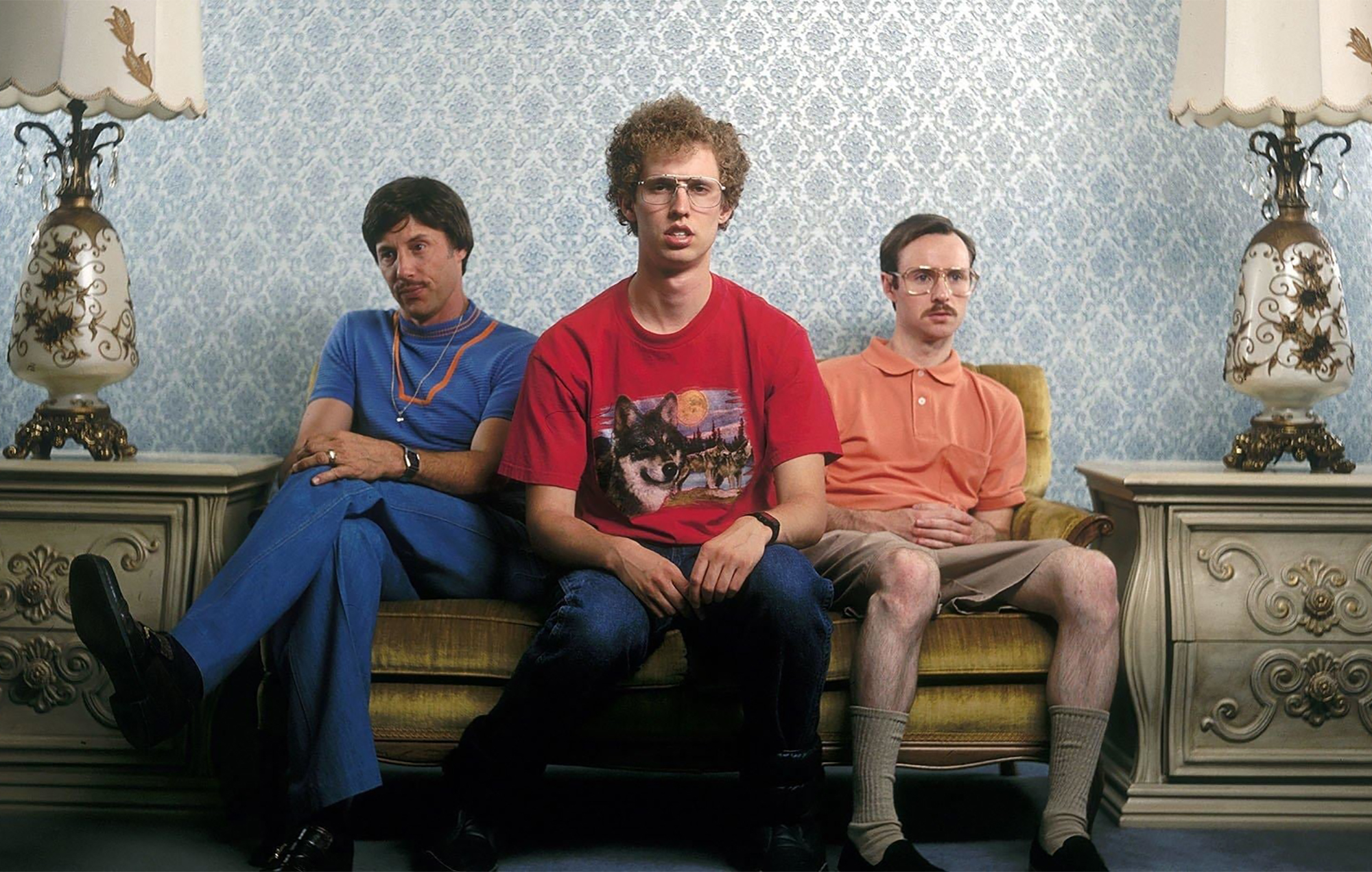 Characterrs from Napoleon Dynamite sitting on a couch