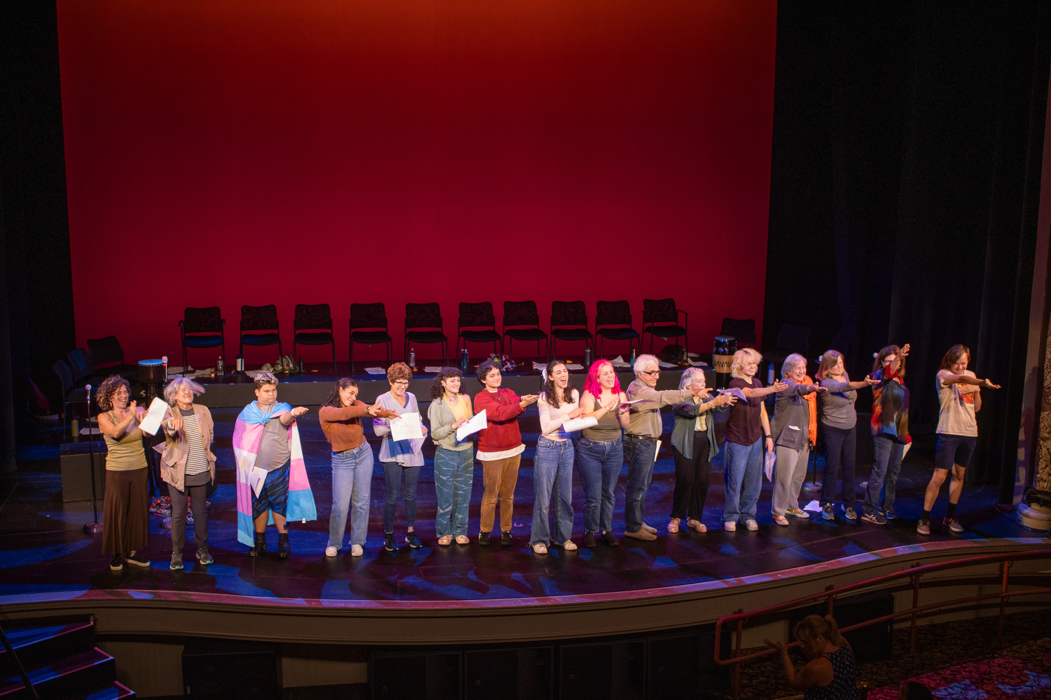 Participants of the Mind the Gap program on stage
