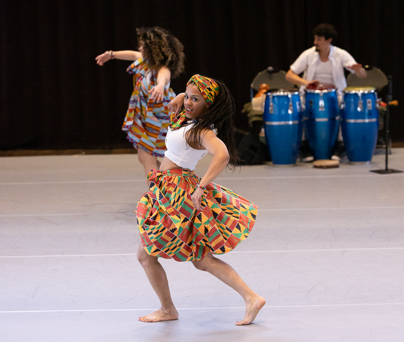 A salsa dancer dancing